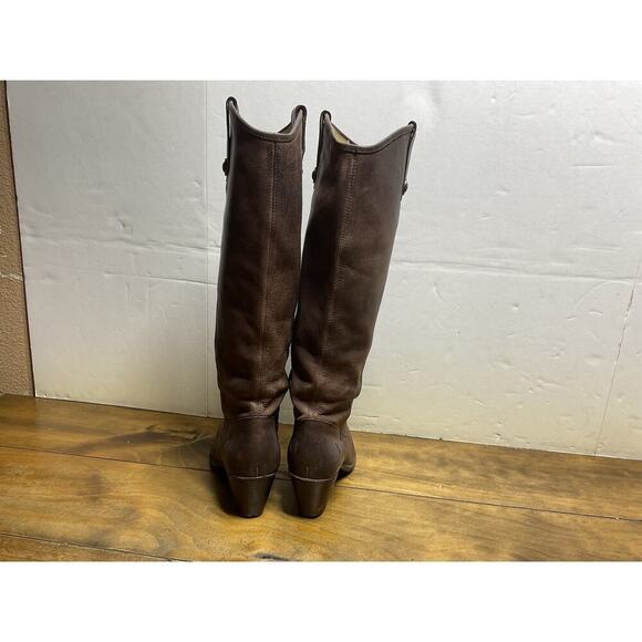 Frye-Women's 8B Jackie #76575 Brown Distressed Leather Tall Western Riding Boot - Picture 6 of 11